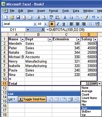 Better Lists in Excel